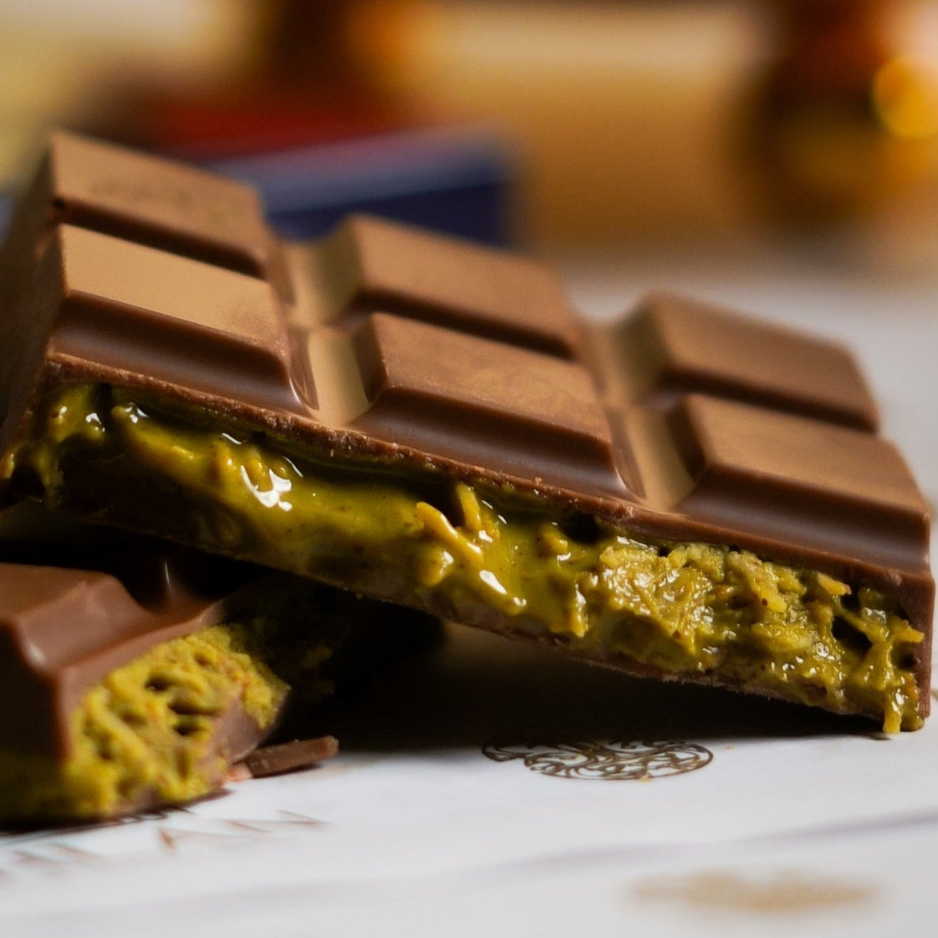 Dubai Knafeh Pistachio Chocolate - (3 Slabs * 80gms each)