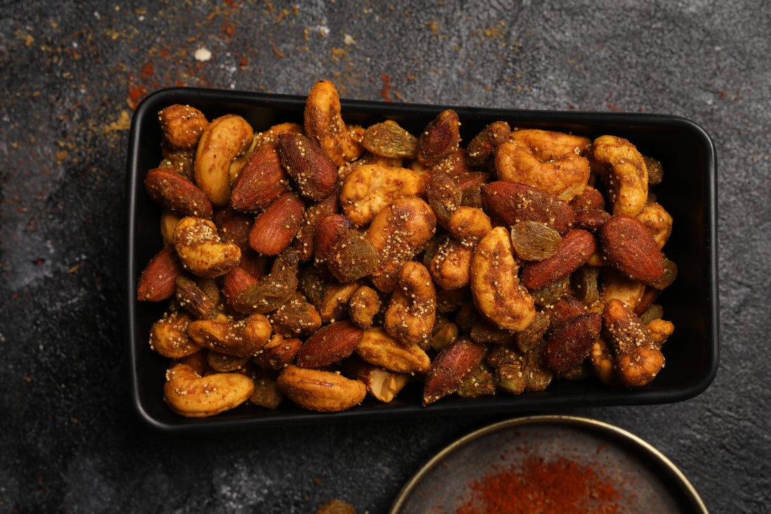 Mixed Masala Nuts: A Delectable Symphony of Almonds, Pistachios, Cashew Nuts & Raisins