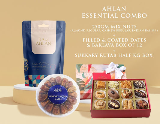 Filled & coated dates & baklava box of 12+ sukkary rutab half kg box