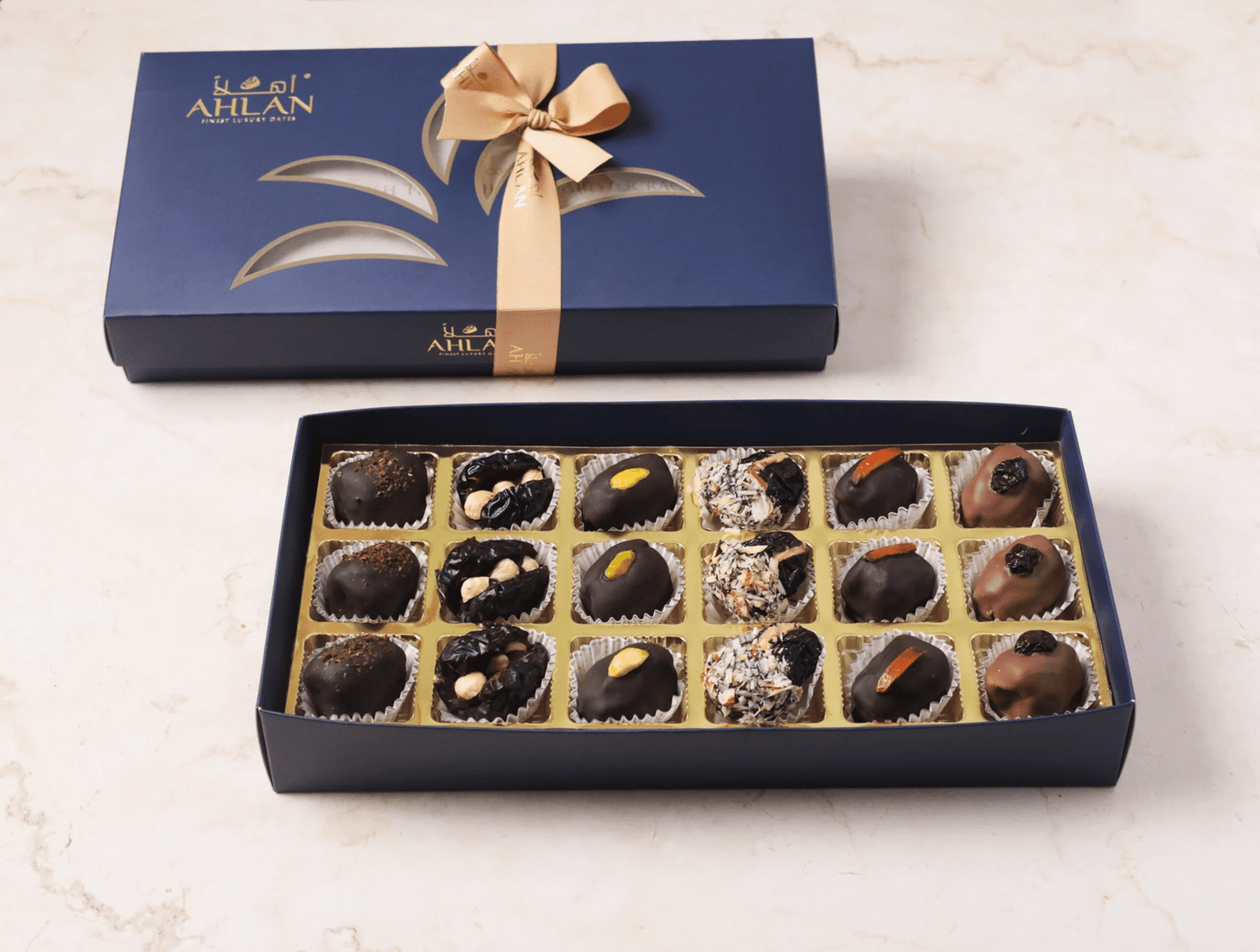 Filled & Coated Ajwa Dates Assorted Box - Ahlan Dates - 2
