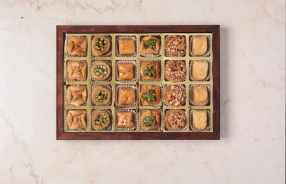 Ligneous Tray Hamper Mediterranean Baklava Sweets