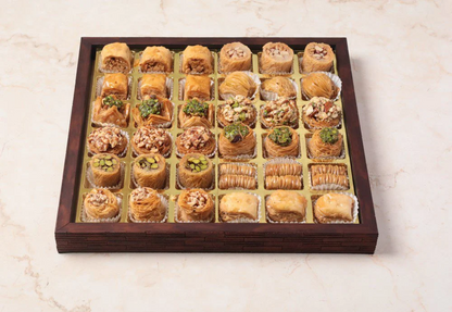Ligneous Tray Hamper Mediterranean Baklava Sweets