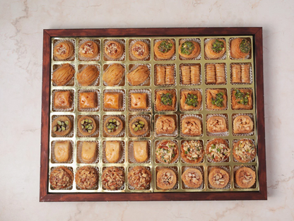 Ligneous Tray Hamper Mediterranean Baklava Sweets