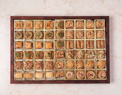 Ligneous Tray Hamper Mediterranean Baklava Sweets